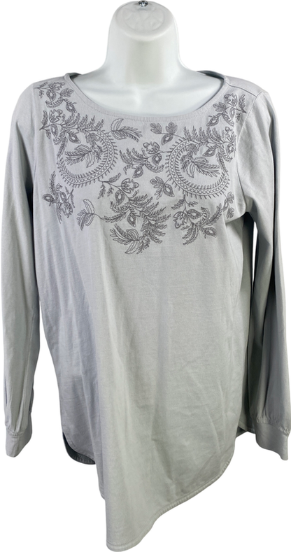 J.Jill Women’s Blue Embroidered Long Sleeve Tunic Shirt - XS