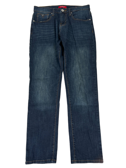 Guess Men's Medium Wash Mid Rise Slim Tapered Denim Jeans - 31x30