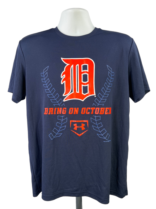 Under Armour Men's Blue/Orange Detroit Tigers Graphic Active T-Shirt - M