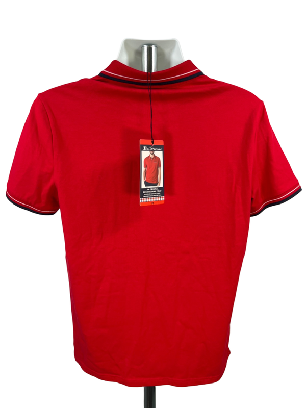 Ben Sherman Men's Red Cotton Short Sleeve Polo Shirt - M image 2