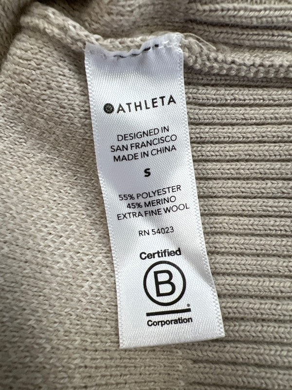 Athleta Women’s Beige Jacquard Textured Long Sleeve Sweater - S image 4