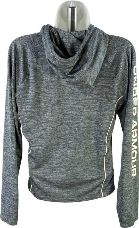 Under Armour Women’s Gray Heather Long Sleeve Velocity Hooded Shirt - M image 2