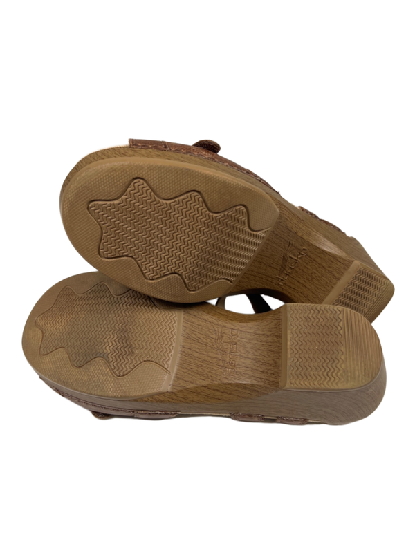 Dansko Women's Browm Leather Season Adjustable Slingback Wedge Sandals - 38/US 8 image 8