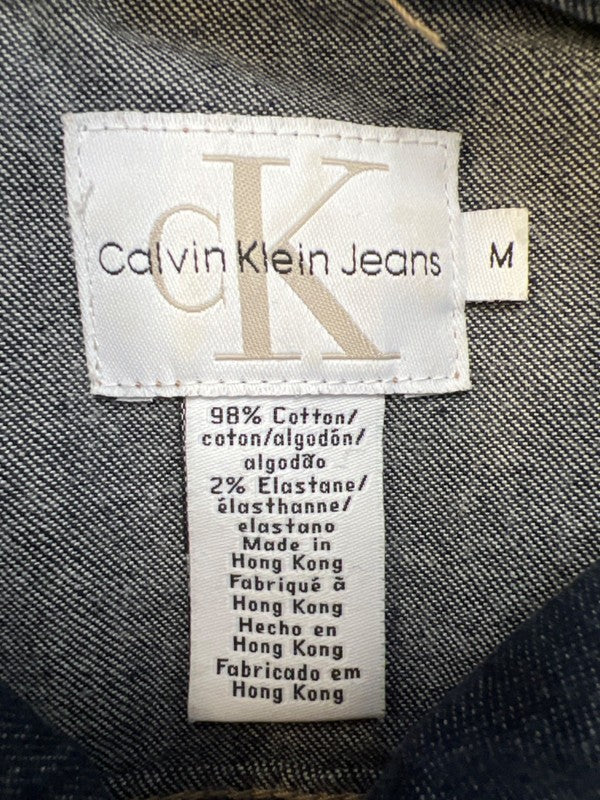 Calvin Klein Women's Dark Wash Button Up Long Sleeve Denim Jacket - M image 3