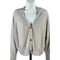 Allude Women’s Gray Long Sleeve Button Up Cashmere Blend Cardigan Sweater - M