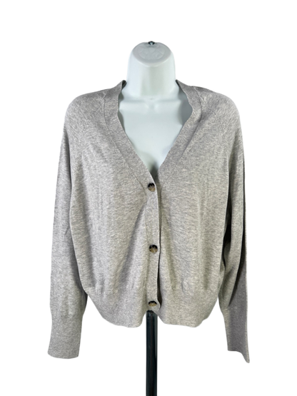 Allude Women’s Gray Long Sleeve Button Up Cashmere Blend Cardigan Sweater - M
