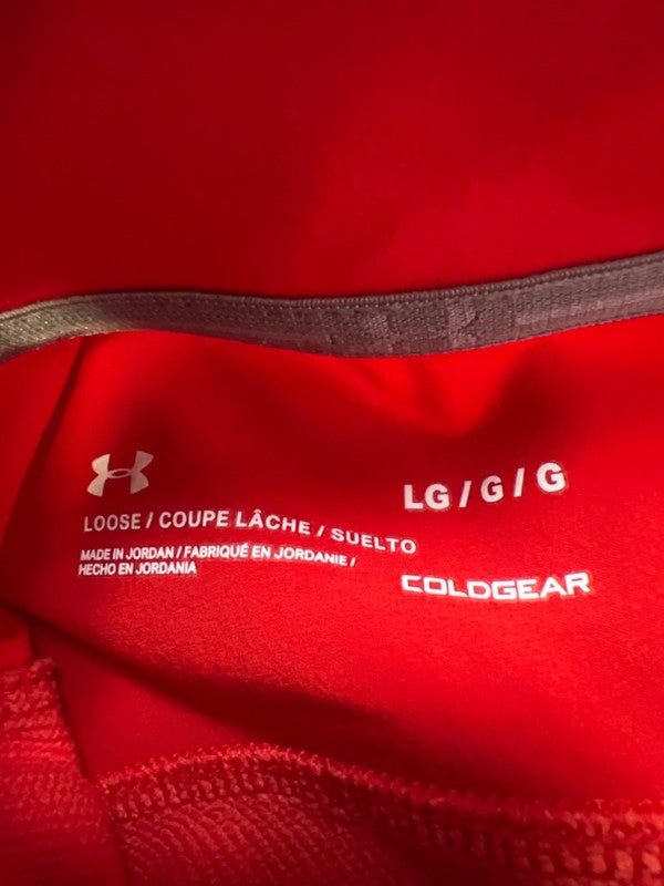 Under Armour Women's Red Coldgear Loose Half Zip Mock Long Sleeve Jacket - L image 3