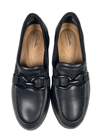 Clarks Collection Women's Black Leather Zylah Top Platform Loafers - 7.5 image 3
