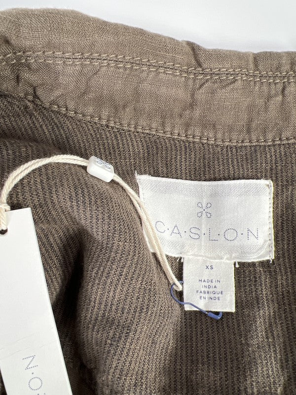 NEW Caslon Women’s Green Linen One Button Lightweight Jacket - XS image 3