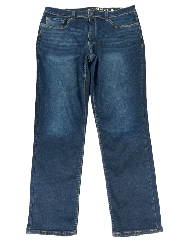 Devil-Dog Men's Dark Wash Athletic Fit Denim Jeans - 36x32