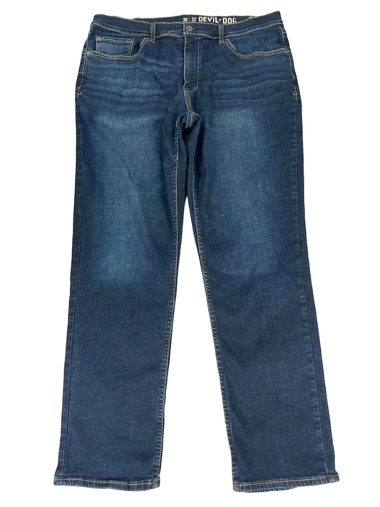 Devil-Dog Men's Dark Wash Athletic Fit Denim Jeans - 36x32
