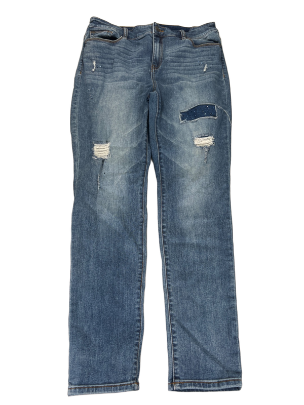 Chico's Women's Medium Wash The Platinum Rhinestone Jegging Jeans - 1/US 8