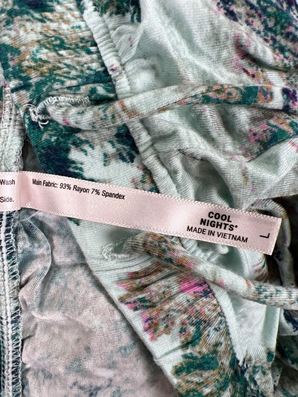 Soma Women's Green/Blue Cool Nights Lounge Pajama Pants - L image 4