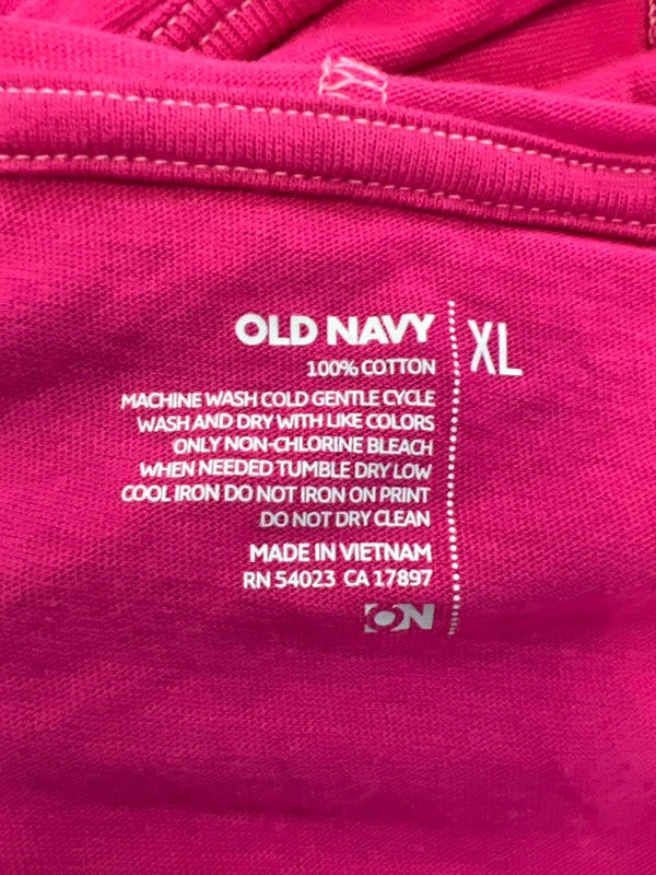 Old Navy Women's Pink V Neck Long Sleeve Hoodie Tee Shirt - XL image 3