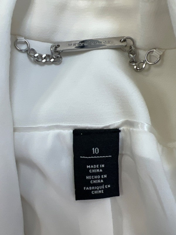 White House Black Market Women's White Double Breasted Blazer Jacket - 10 image 3