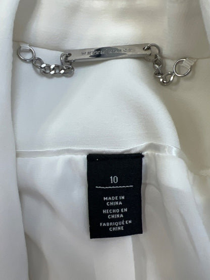 White House Black Market Women's White Double Breasted Blazer Jacket - 10 image 3