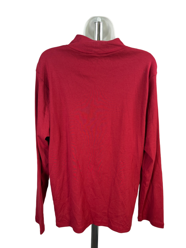 Anne Klein Sport Women's Red Long Sleeve Mock Neck Shirt - Plus 2X image 2