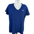 Under Armour Women's Blue Semi-Fitted V Neck Short Sleeve Shirt - L