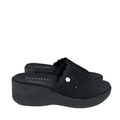 Skechers Women's Black Martha Stewart Pier Wedge Rhinestone Slide On Sandals - 8