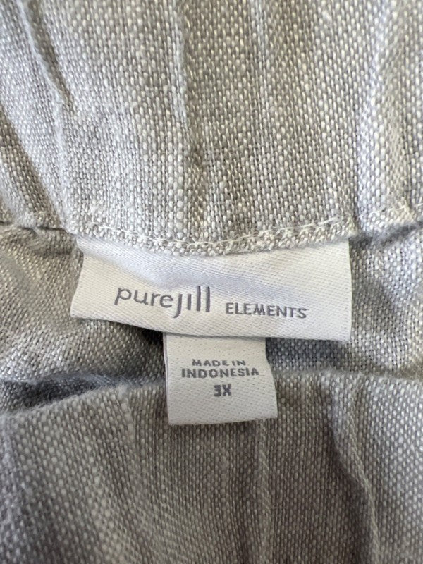 J Jill PureJill Women's Gray Linen Elements Pull On Ankle Pants - 3X Plus image 3