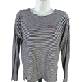 Vineyard Vines Women's Blue/White Striped EDSFTG Motto Long Sleeve Shirt - XXS