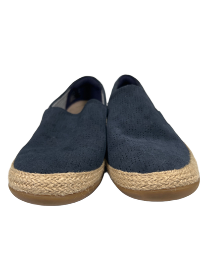 Clarks Collection Women's Blue Peforated Suede Espadrille Slip On Shoes - 8 image 2