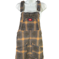 Dickies Women's Yellow/Gray Plaid Mini Overall Dress - XL