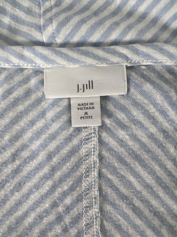 J. Jill Women’s Blue Striped Tie Front Shirt - Petite M image 3