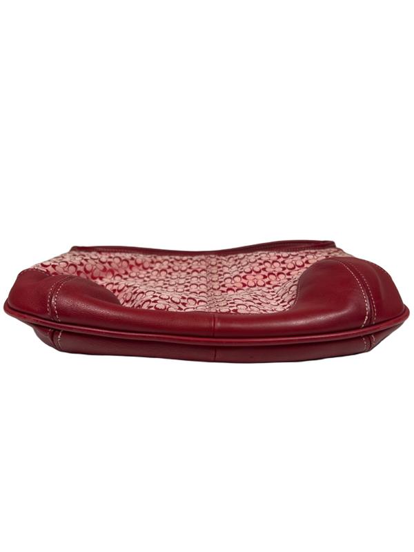Coach Women's Red Vintage Ergo R2G-6617 Leather Trim Shoulder Bag Purse image 5