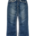 Miss Chic Women's/Juniors Medium Wash Rhinestone Cropped Denim Jeans - 3