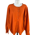 Audrey and Grace Women's Orange Long Sleeve Cardigan Sweater - Plus 2X
