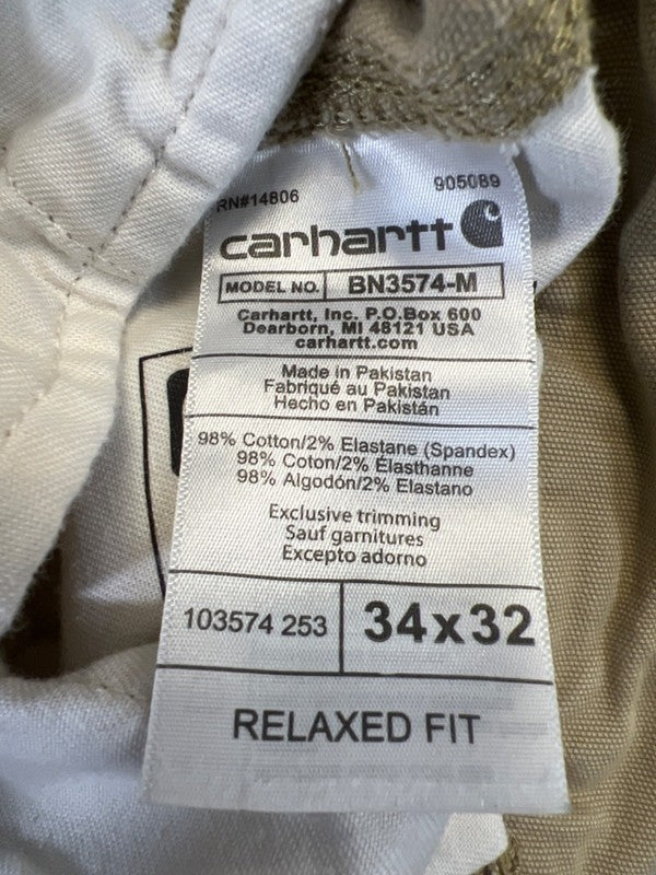 Carhartt Men's Tan Relaxed Fit Cargo Work Pants - 34x32 image 4