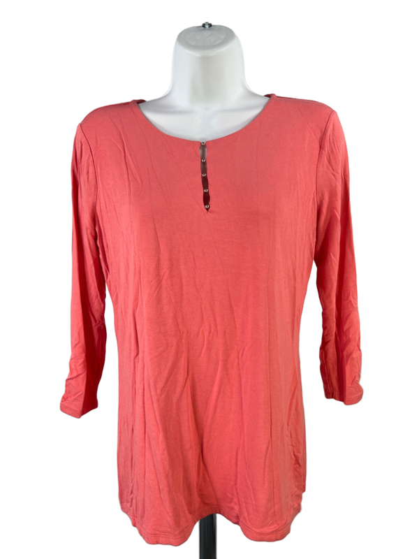 White House Black Market Women's Pink 3/4 Sleeve Shirt/Blouse - S