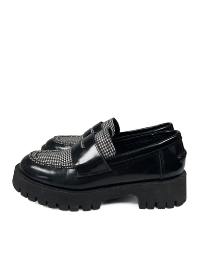 Steve Madden Women's Black/White Lawrence Houndstooth Chunky Loafers - 6 image 5