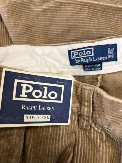 Polo Ralph Lauren Men's Tan Corduroy Classic Fit Andrew Pants - 34x32 image 3