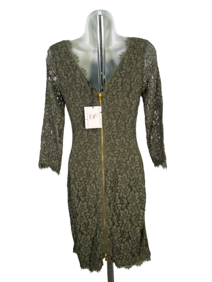 Diane Von Furstenberg Women's Green Zarita Long Lace 3/4 Sleeve Mini Dress - 2 image 2