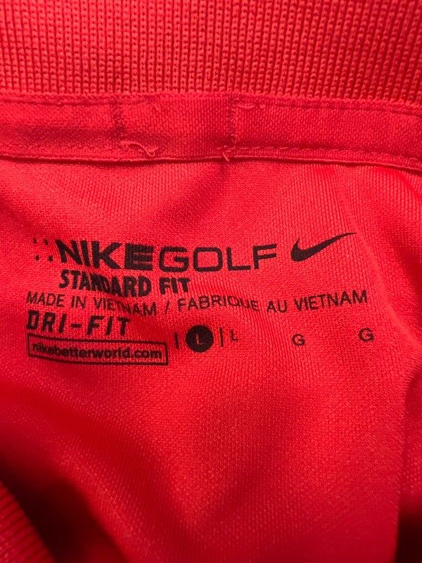 Nike Men's Red Dri-Fit Standard Short Sleeve Golf Polo Shirt - L image 3