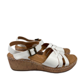 BOC Born Women's White Cork Strappy Slingback Adjustable Wedge Sandals - 7