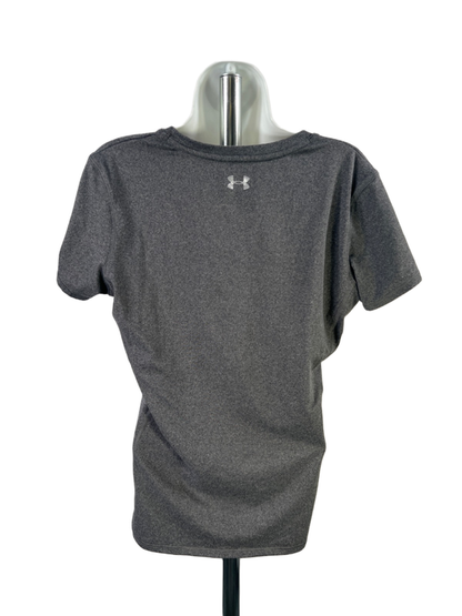 Under Armour Women's Gray Heatgear Fitted V Neck Short Sleeve Tee Shirt - XL image 2