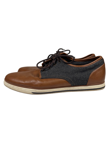Aldo Men's Brown/Gray Leather Saddle Shoe Lace Up Oxford Sneakers - 13 image 5