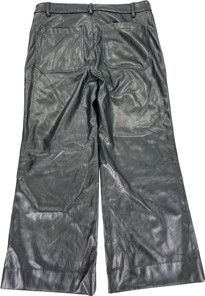 J.Crew Womens Black Lizzie High Rise Patch Pocket Faux Leather Pants - 30 Petite image 2
