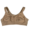 Exquisite Form Women's Beige Full Coverage Lace Trim Front Clasp Bra - 42C