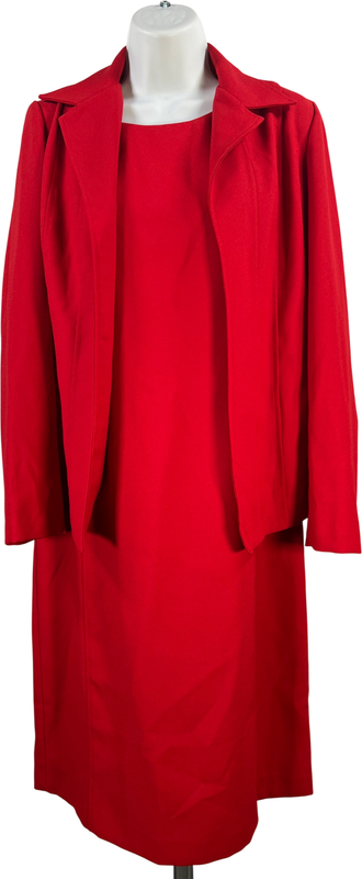 Coldwater Creek Women’s Red Sleeveless Sheath Dress W/Jacket - 6