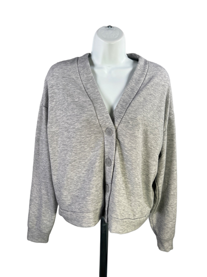 Gap Women's Gray Cloudlight V Neck Long Sleeve Button Up Cardigan Sweater - S