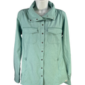 Duluth Trading Women's Green Sol Survivor Sun Protection Snap Button Shirt - S
