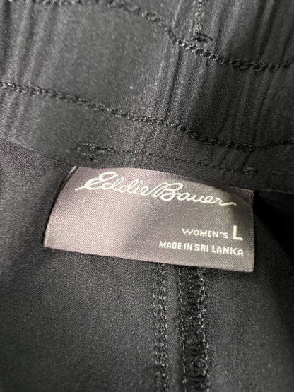 Eddie Bauer Women's Black Tie Waist Unlined Activewear Shorts - L image 3