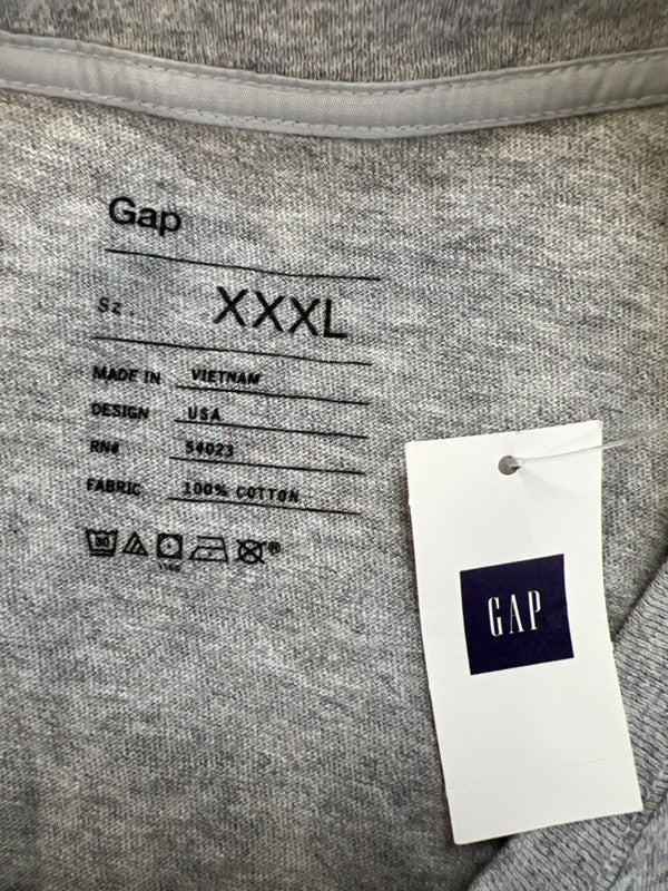 Gap Men's Gray Quarter Button Long Sleeve Shirt - XXXL image 3