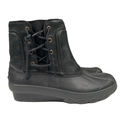 Sperry Top Sider Women's Black Saltwater Wedge Rain Boots - 8.5