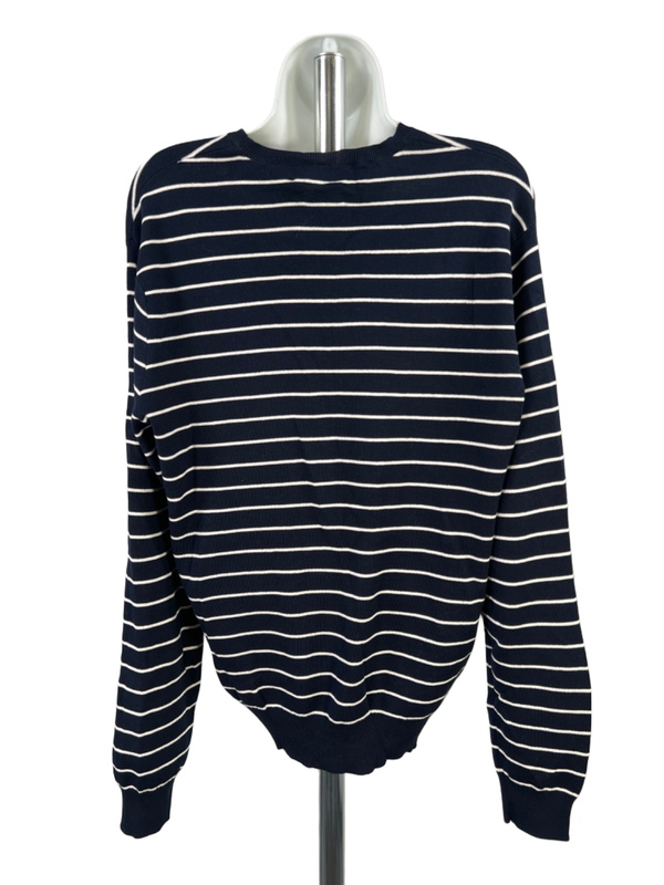 Polo Ralph Lauren Women's Blue/White Striped Knit Long Sleeve Sweater - M image 2