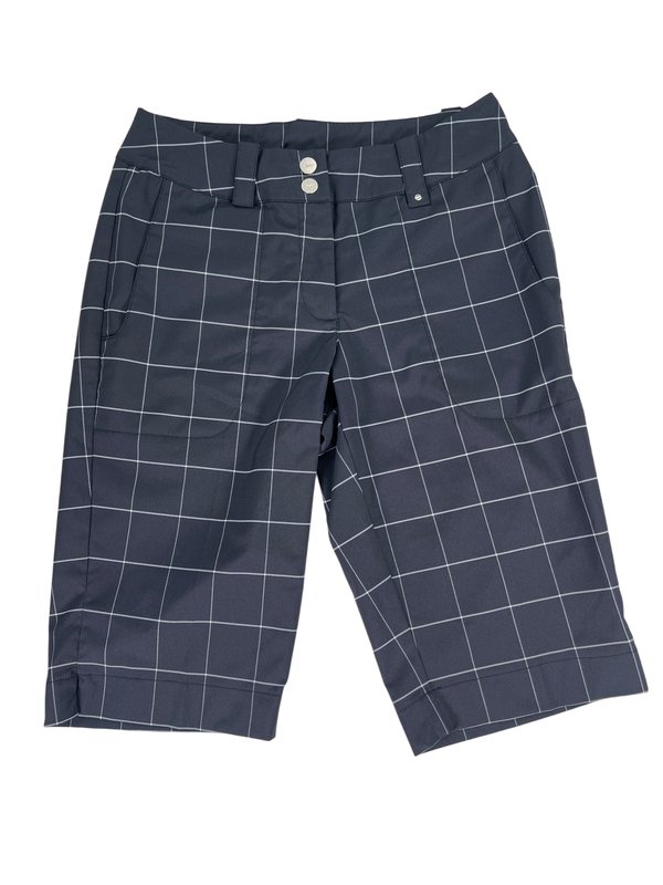 Nike Golf Women's Black Plaid Dri-Fit Athletic Bermuda Shorts - 2